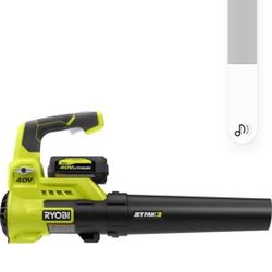 RYOBI 40V 110 MPH 525 CFM Cordless Battery Variable-Speed Jet Fan Leaf Blower with 4.0 Ah Battery and Charger