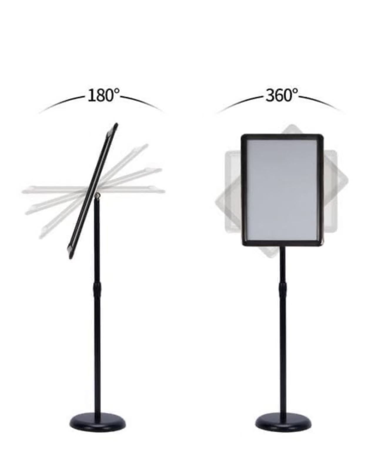🥨9.45” by 12.87” Poster Sign Stand, heavy-duty water-filled base Adjustable floor-standing sign stand with safety rounded corners, for Outdoor Indoor