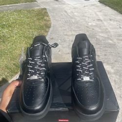 Black supreme Air Force 1s