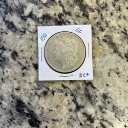 1891 Morgan, Silver Dollar.      (10cf)