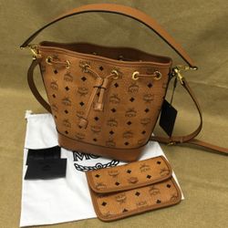 MCM Dessau Drawstring Bag In Brown