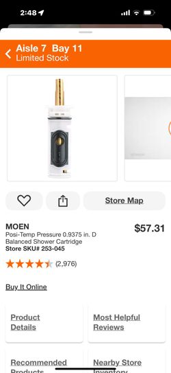 MOEN Posi-Temp Pressure 0.9375 in. D Balanced Shower Cartridge
