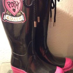 Coach poppy rain boots Size 7
