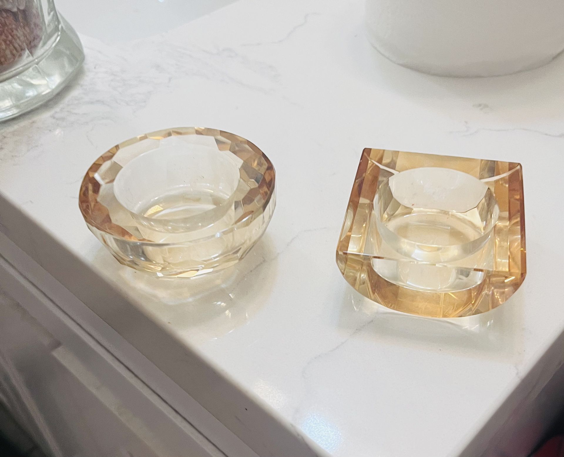 Vintage Oleg Cassini Votive Crystal Candle Holders