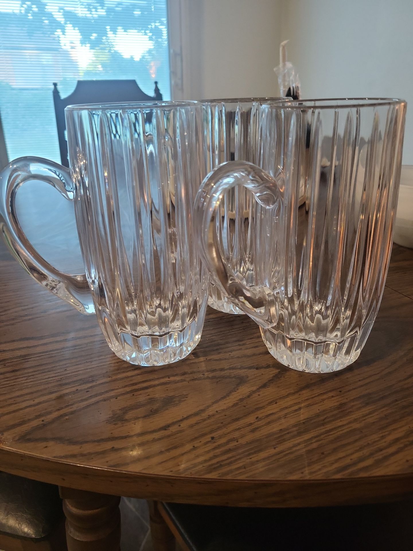 Set Of 3 Mikasa Park Lane Crystal 7" Beer Steins