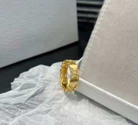 Au750 gold inlaid moissanite light luxury women's ring boutique jewelry gift R0052