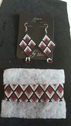 Homemade Native Earrings with Bracelets