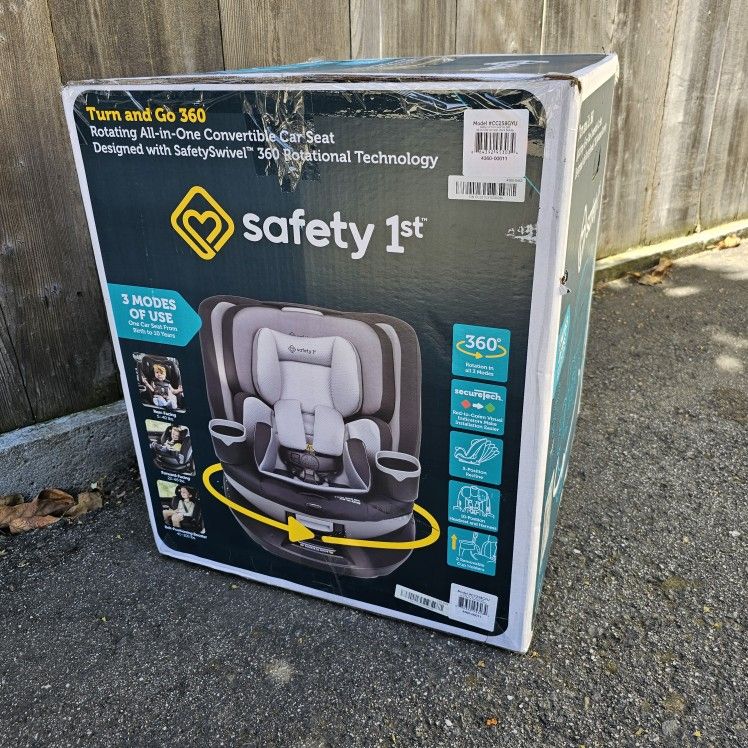 NEW! Safety 1st Turn and Go 360 Rotating All-in-One Convertible Car Seat Black