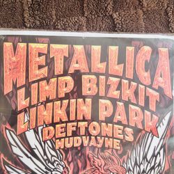 2003 original Metallica, Limp Bizkit concert poster, good condition!