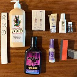 Hair Treatments, Skin Firming and Tanning Lotion with Nail Files *New