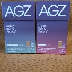 AGZ Nightly Rest & Restore Mix berry & Chocolate mint
The product comes in individual travel packs, with 30 packs per box.
Available flavors include C