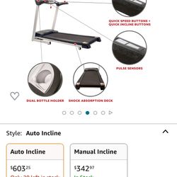 Energy Flex Motorized Treadmill by Sunny Health & Fitness 