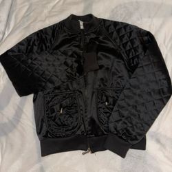 Black quilted jacket