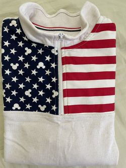 New- (size L)Half Zip American Flag Sweatshirt From Disney