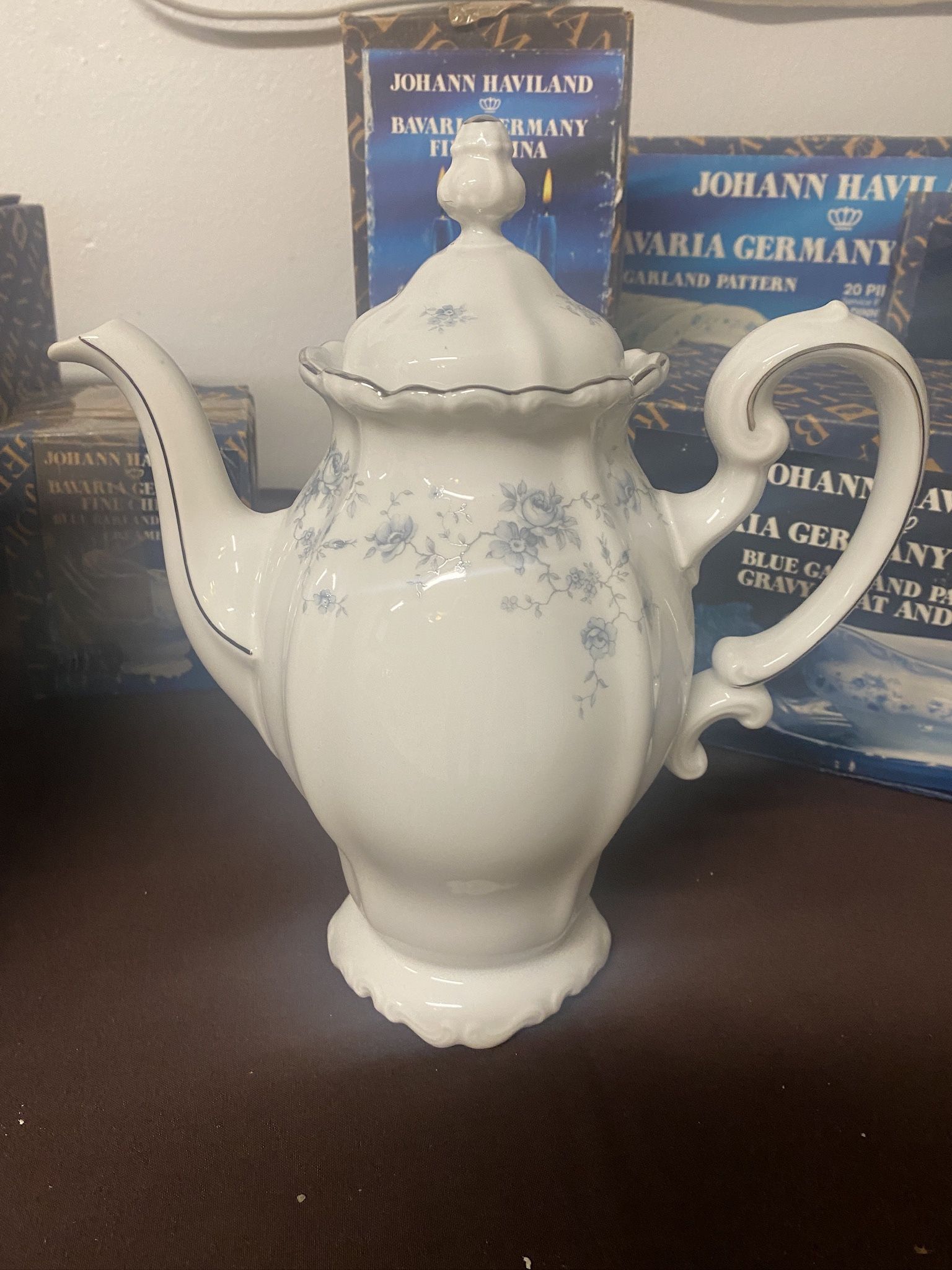 95 Piece Johann Haviland Bavarian Germany Blue Garland China Set
