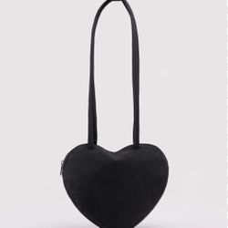 BAGGU Black Nylon Heart Bag