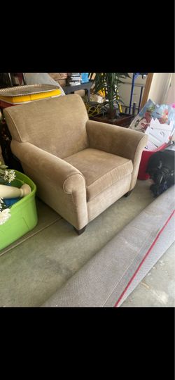 Tan Upholstered Accent Armchair