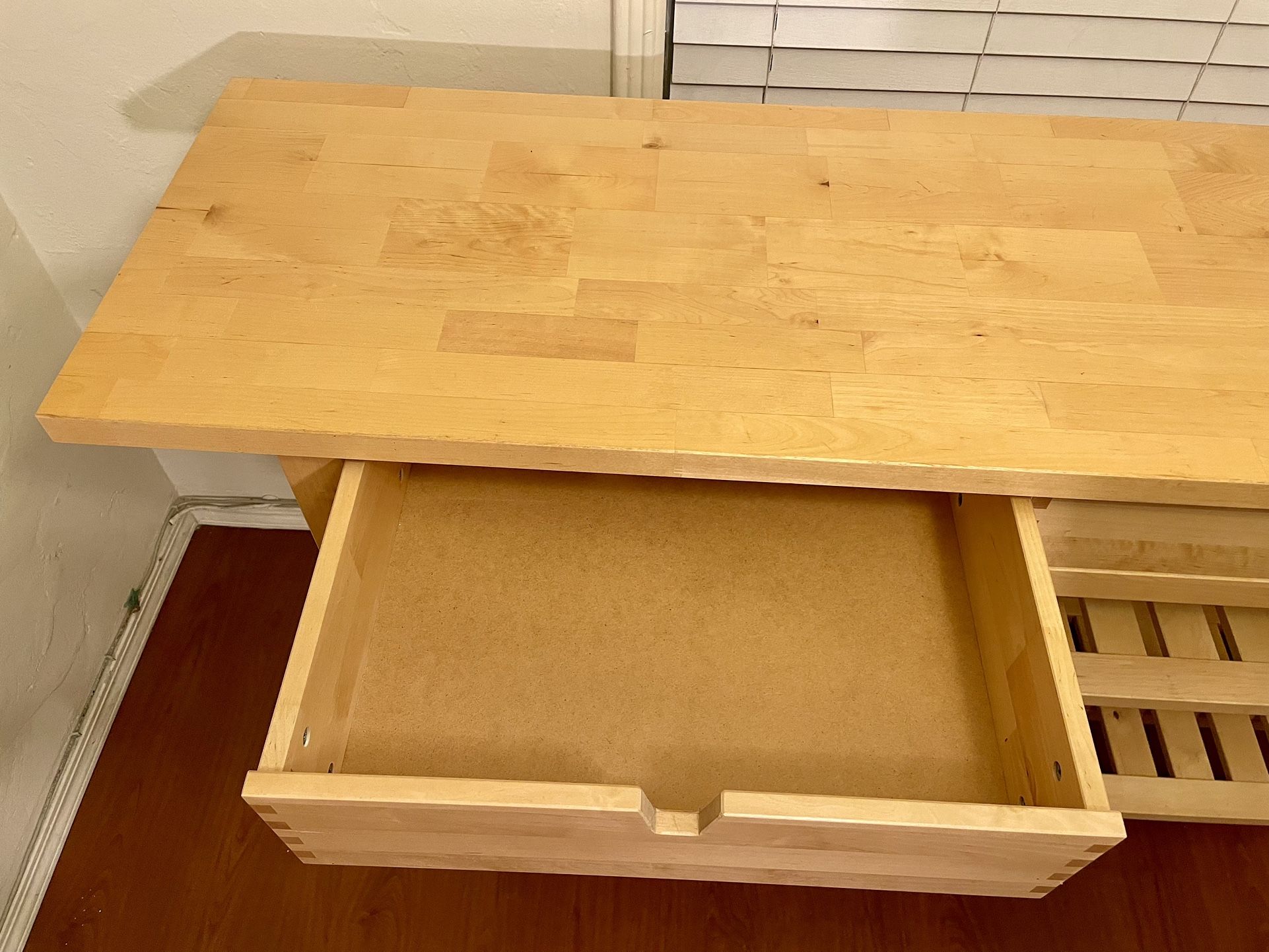 IKEA Norden Occasional Table With 3 Drawers Birch Wood (Kitchen