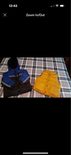 Puffer Style Winter Jacket and Vest, Size 4T . Vest is by Baby Gap, and jacket is by London Fog