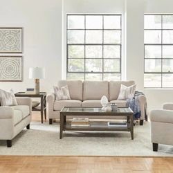 Nadine - 3 Piece Living Room Set - Beige