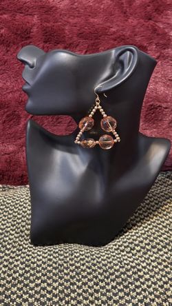 Elegant Cristal Brown Big Beads Bangles Earrings 