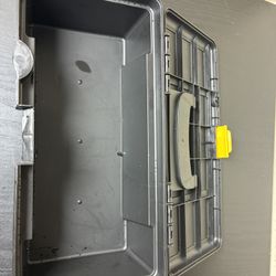 Small Plastic Tool Box Organizer w/ Carry Handle – Black & Yellow”