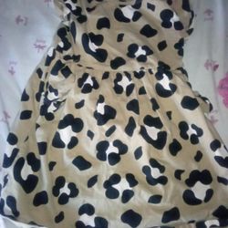 Little Cute Cheetah Print Dress 