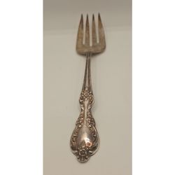 Wm. Rogers & Son Vintage 8.5" Silverplate Serving Fork Floral Pattern