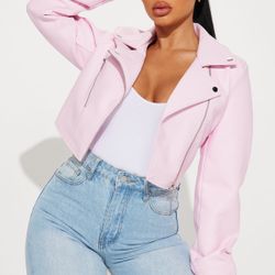 Fashion Nova Moto Jacket / Pink jacket 