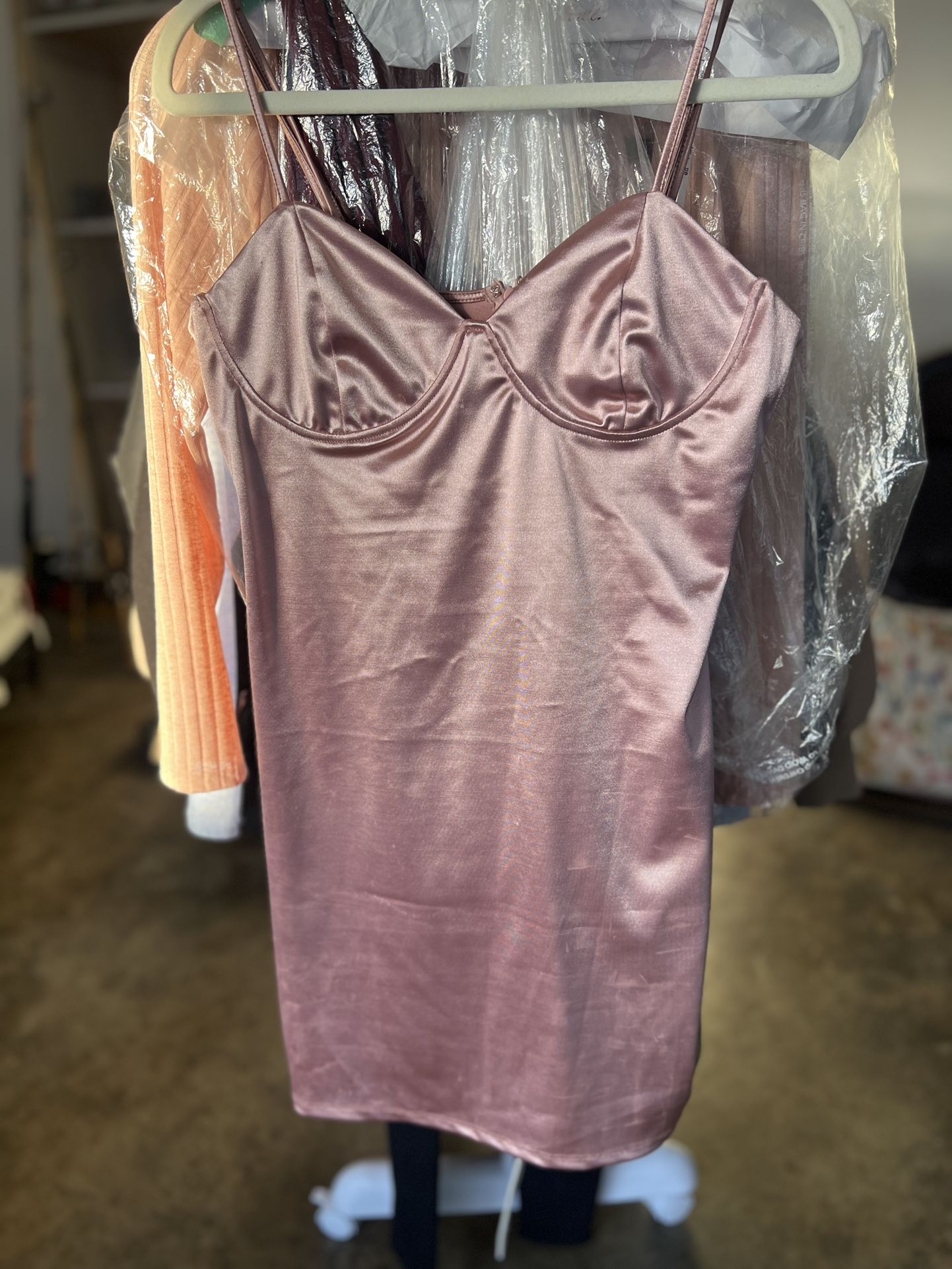 Forever21 Pink Silky Dress Size Large