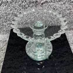 Crystal Glass Clear Centerpiece Candle Pedestral Bowl