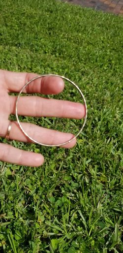 Simple gold tone hoop bracelet