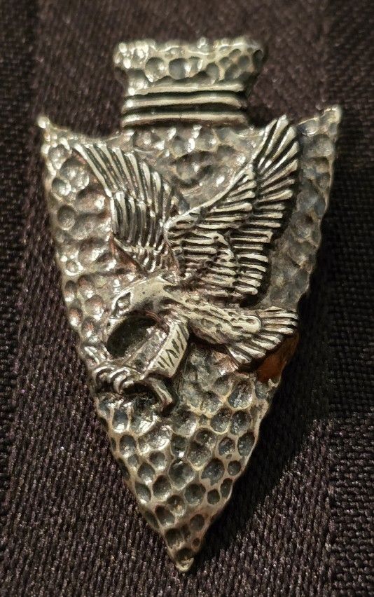 Vtg. Sterling Silver Eagle Arrowhead Pendant 1 1/2" X 1".Very Rare!