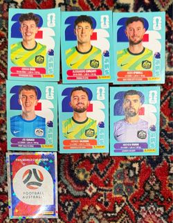 WORLD CUP 2026 PANINI STICKER.AUSTRALIA SOCCER TEAM.LOT OF 7 STICKERS.BRASIL Edition