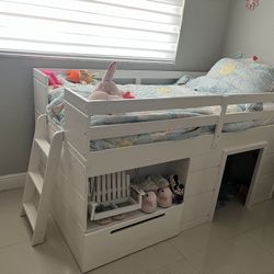 White Loft Bed