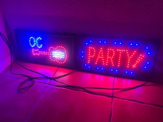 Rock & Party Led Strobe Signs, Window Displays, 10.5” x 19”
