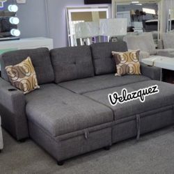 ✅️✅️Convertible Sectional Reversible Convertible Sectional W/Cup Holders & Storage✅️✅️