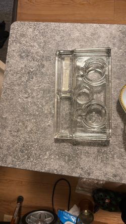 Antique c1910 Art Deco Double Sengbusch Inkwell InkStand Glass 5x7 Inches