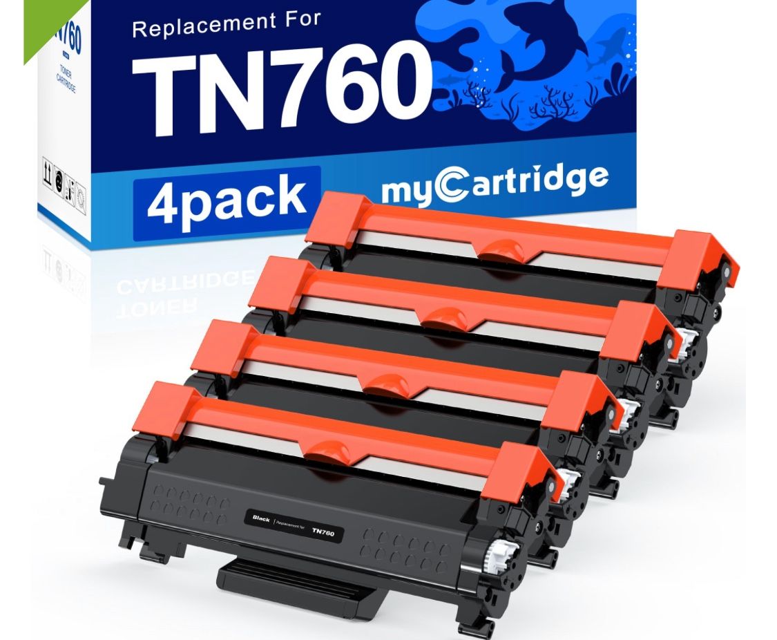 myCartridge Compatible Toner Cartridge Replacement for Brother TN760 TN730 TN-760 TN-730 Toner Use for MFC-L2710DW MFC-L2750DW HL-L2370DW Printer,4 Pa
