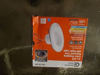 Commercial Electric 6 in. White Integrated LED Recessed Downlight with Nightlight Trim