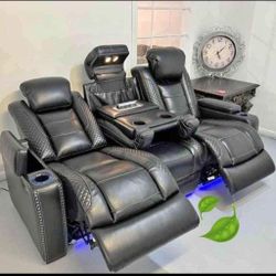 ASHLEY PARTY MIDNIGHT TIME POWER RECLINING SOFAS COUCHS FINANCE AND DELİVERY AVAİLABLE 