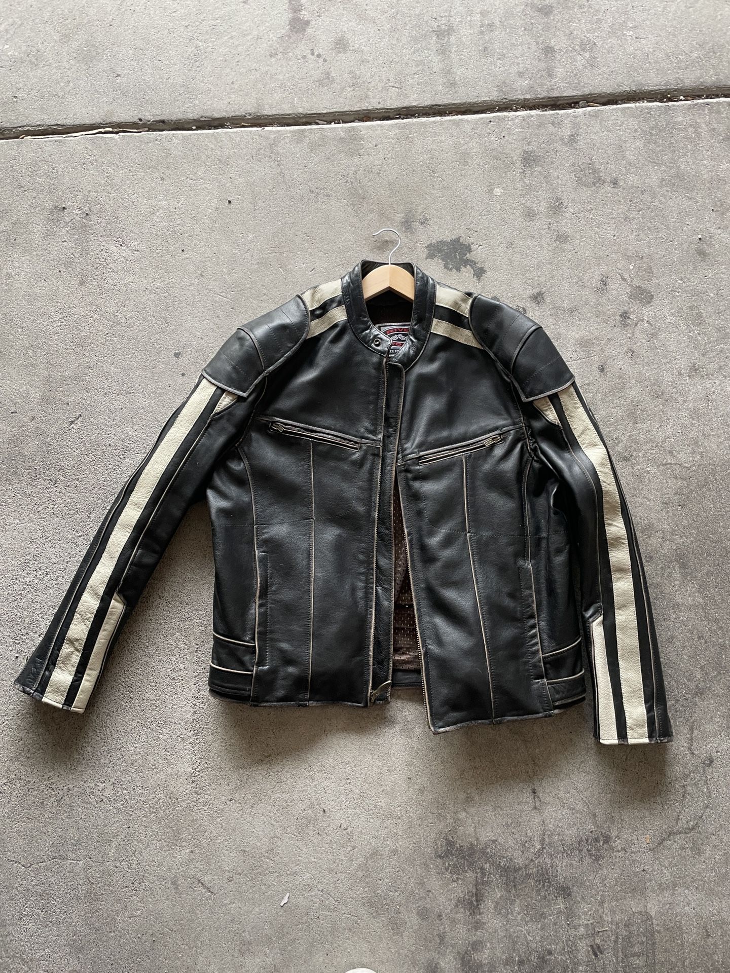 River Road Motorcycle Jacket Size 46 With Zip In Lining
