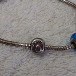 Sterling Silver Puppy Dog Paw Print Bracelet Charm