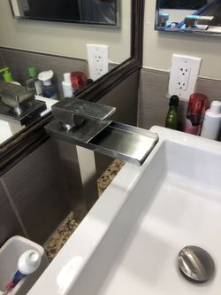 Two bathroom faucets