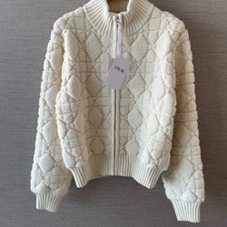 Dior Macrocannage Zipped Cardigan