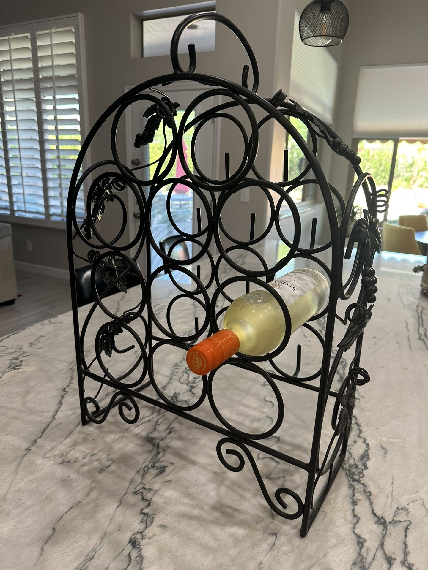 Black Metal Wine Rack