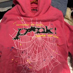 pink sp5der hoodie 