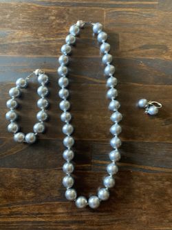 Silver Bead Set Of Jewelry