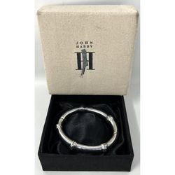 RARE Vintage John Hardy Sterling Silver 925 Bamboo Design Hinged Bangle Bracelet