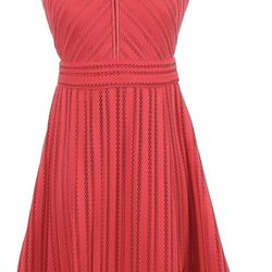 J.Crew Woman With Line Red Sleeveless Fit & Flare Lace Dress Size 00P